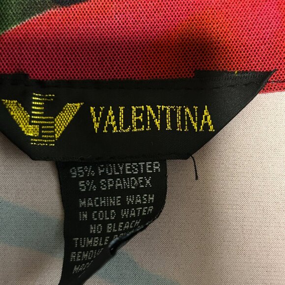 Valentina Colorful Leaf Design Full Zip Mesh Bling Top Jacket Size Medium - Picture 5 of 10